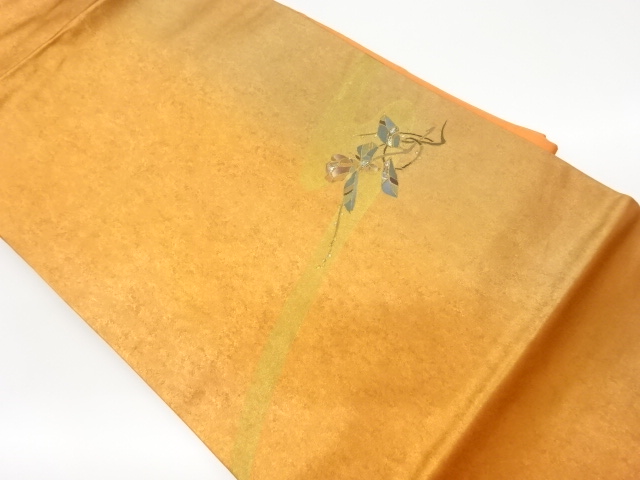 JAPANESE KIMONO / VINTAGE NAGOYA OBI / KINSAI / SHELL INLAY / ABSTRACT FLOWERS